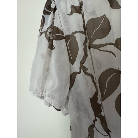 NWT Eva Mendes by New York and Company sheer puff sleeve wrap blouse size small - Picture 7 of 13